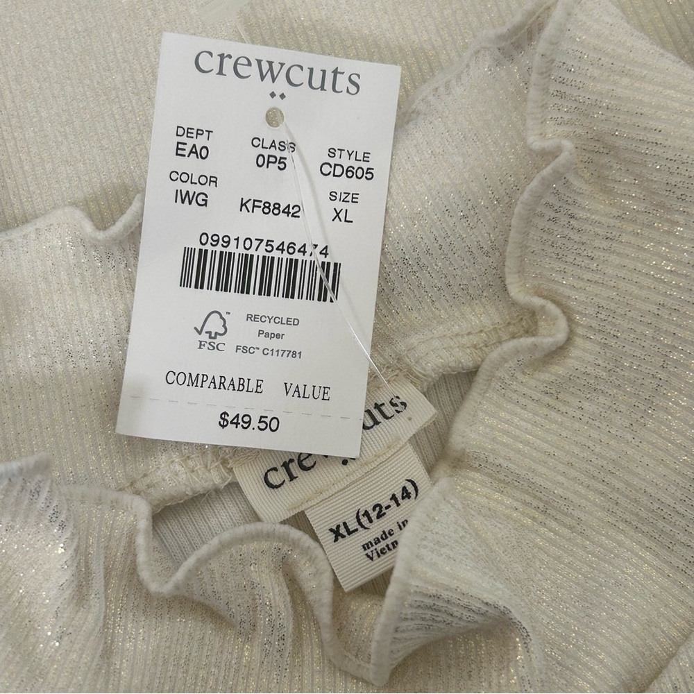12-14 NWT Crewcuts Shimmery Blouse - Picture 5 of 6